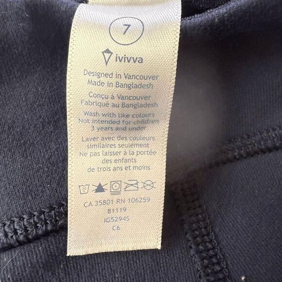Ivivva Girl's High Waisted Active Pull On Stretch Skinny Leggings Blue Size 7 - Picture 4 of 8